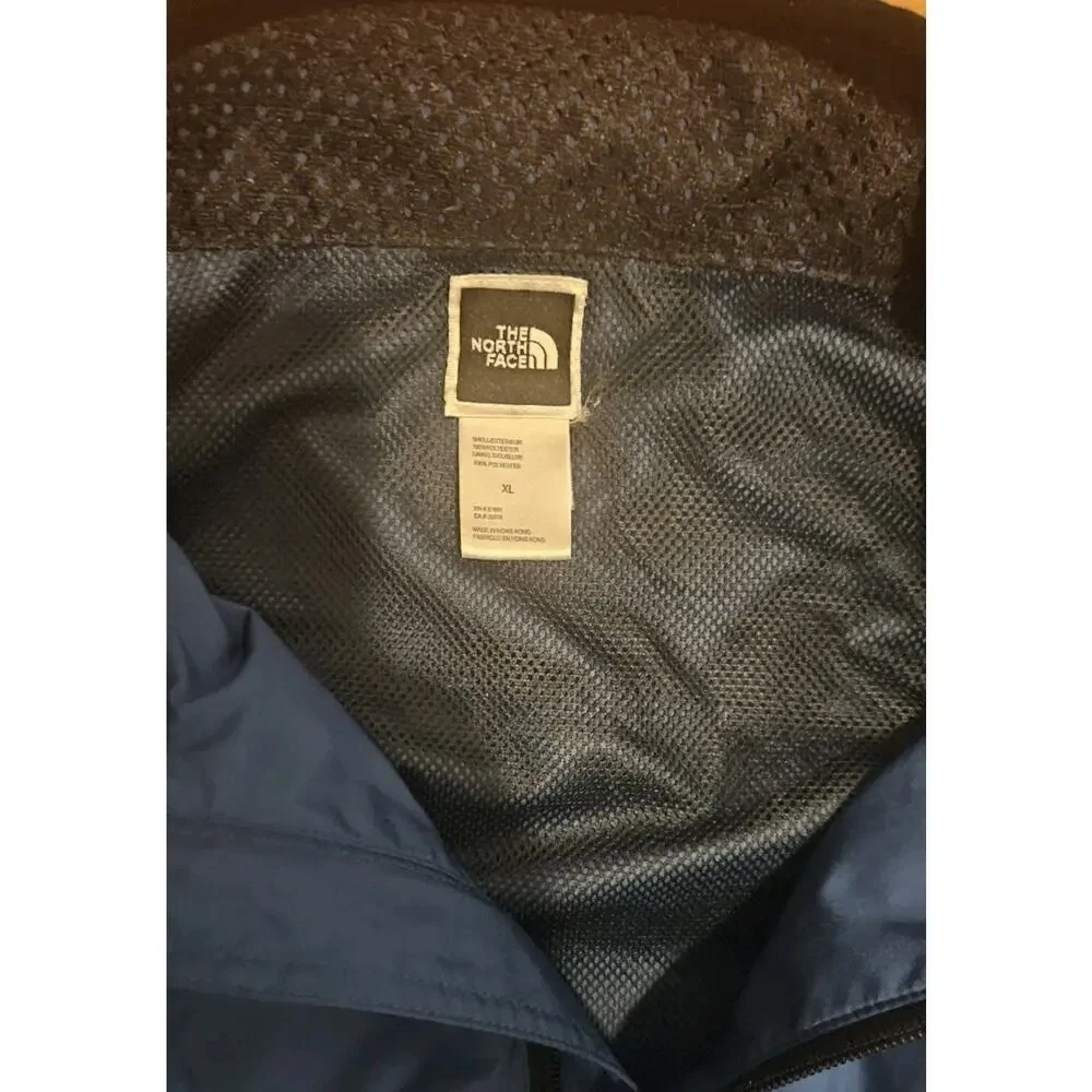 Vintage North Face Nylon Vest Mens XL Blue Black Zip Biking Running